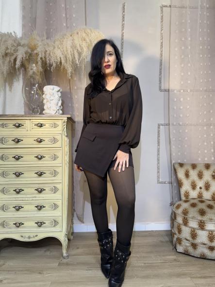 MONO EFECTO VESTIDO MARRON [3]