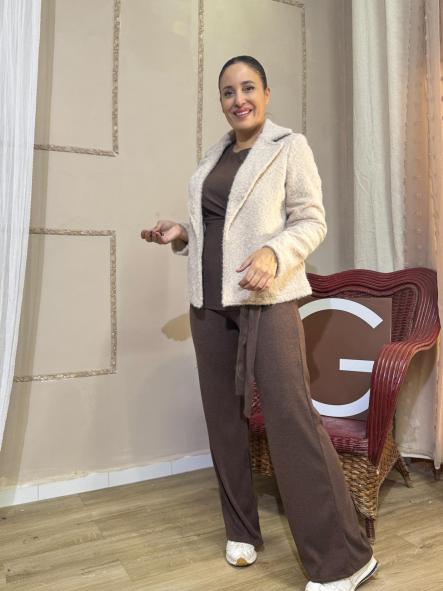 CHAQUETA BEIG PAÑO GORDO