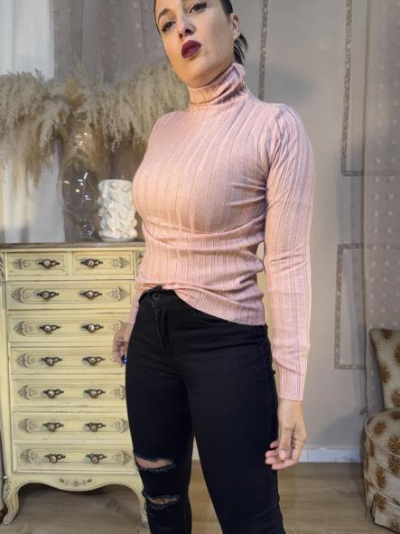 JERSEY DE CUELLO VUELTO BASICO COLOR ROSA [1]