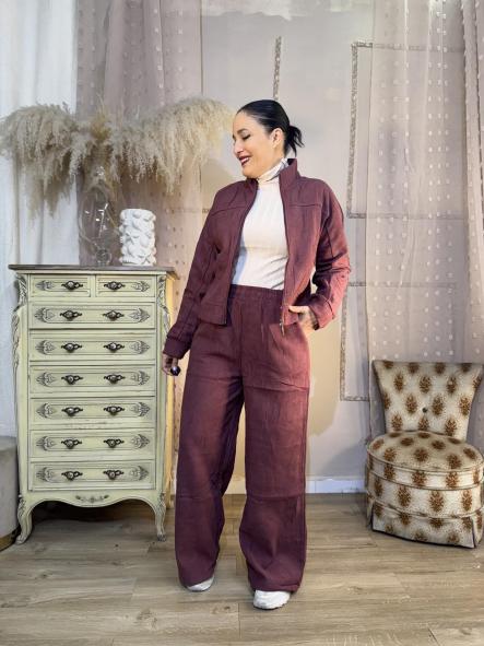 CHANDAL GRANATE CLARO PANILLA CHAQUETA CON CREMALLERA [1]