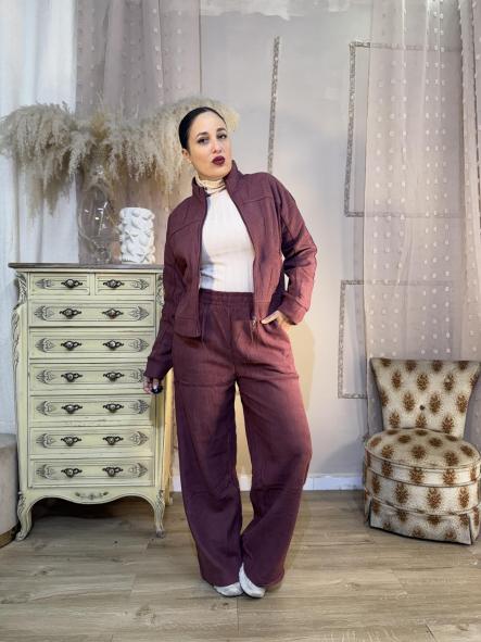 CHANDAL GRANATE CLARO PANILLA CHAQUETA CON CREMALLERA [0]