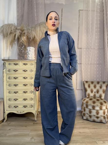 CHANDAL AZUL PETROLEO PANILLA CHAQUETA CON CREMALLERA [0]