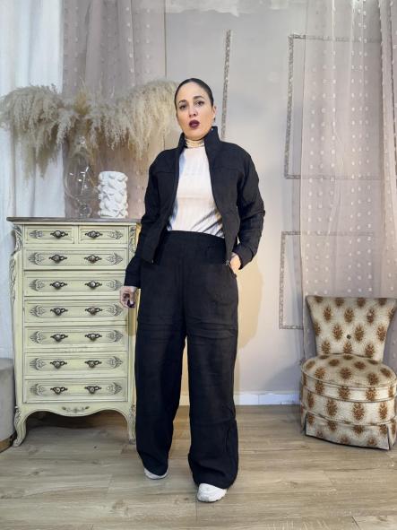 CHANDAL NEGRO PANILLA CHAQUETA CON CREMALLERA [1]