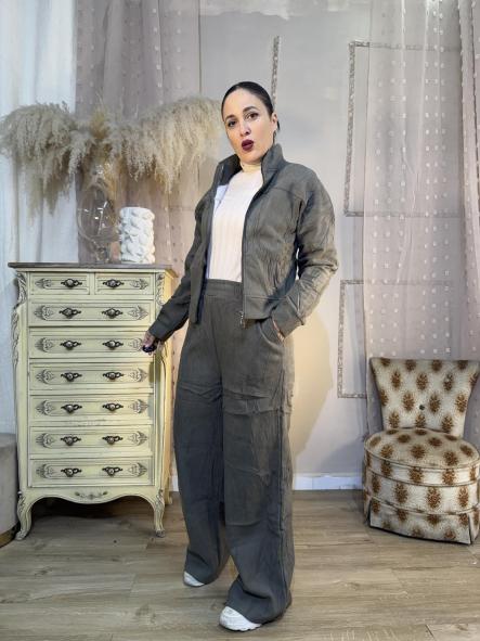 CHANDAL VERDE PANILLA CHAQUETA CON CREMALLERA [2]