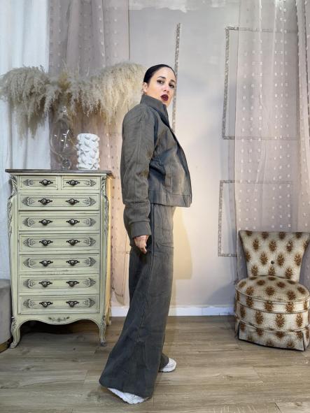 CHANDAL VERDE PANILLA CHAQUETA CON CREMALLERA [1]