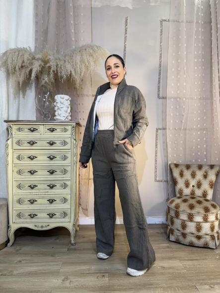 CHANDAL VERDE PANILLA CHAQUETA CON CREMALLERA [0]