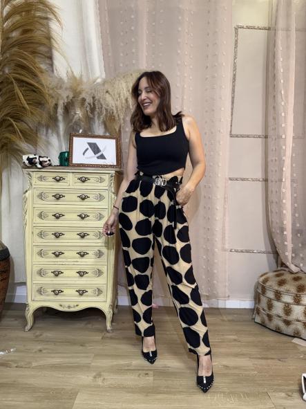 PANTALON FRESQUITO MARRON LUNARES GRANDES [5]