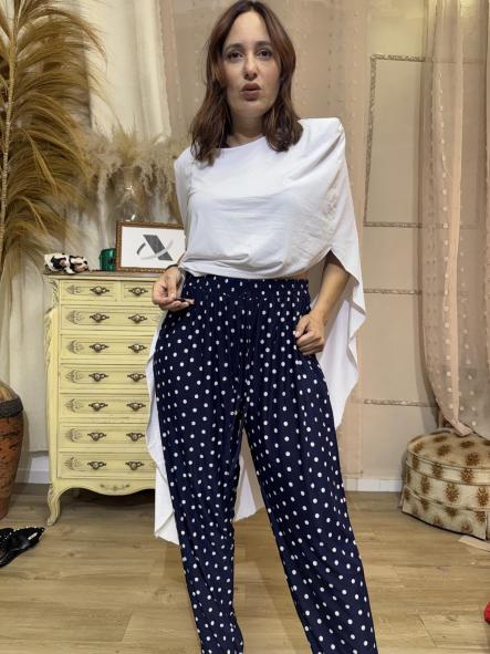PANTALON FRESQUITO AZUL LUNARES  [4]