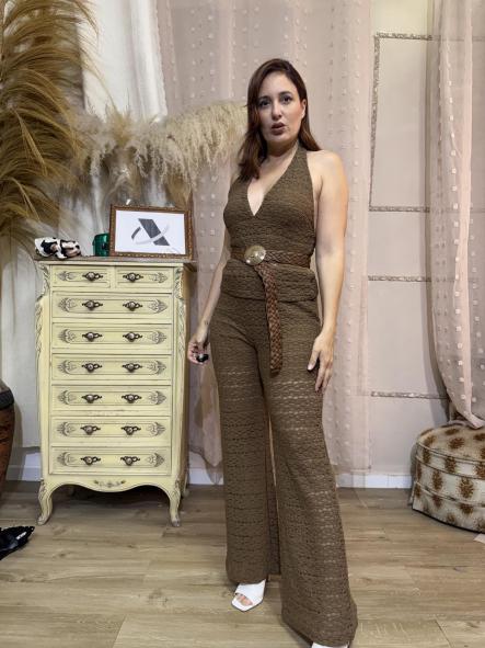 CONJUNTO ENCANJE MARRON 