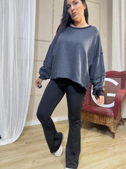 SUDADERA BASIC HYPPY GRIS