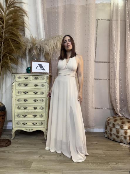 VESTIDO ESPALDA  boho BEIG [1]