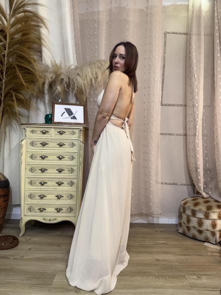 VESTIDO ESPALDA  boho BEIG [4]