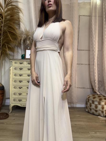 VESTIDO ESPALDA  boho BEIG [6]