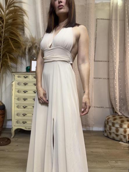 VESTIDO ESPALDA  boho BEIG [5]