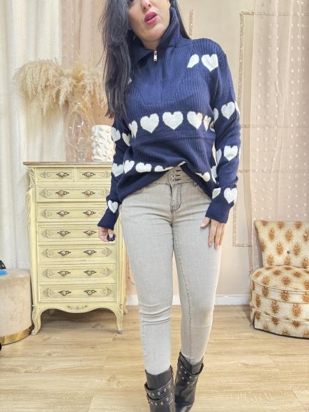 JERSEY AZUL MARINO DE CORAZONES BLANCOS [4]