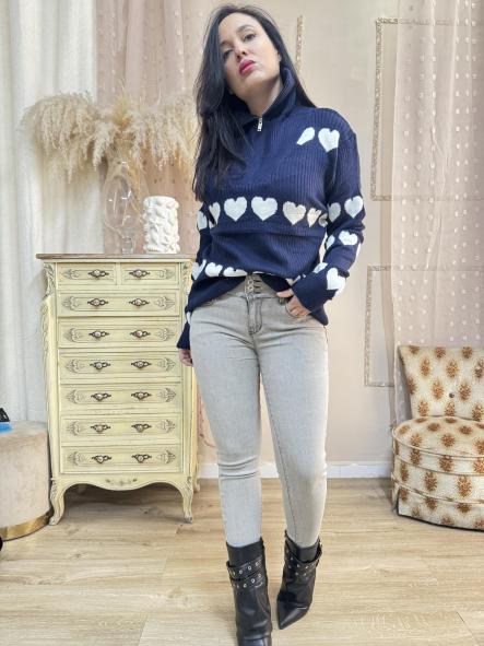 JERSEY AZUL MARINO DE CORAZONES BLANCOS [0]