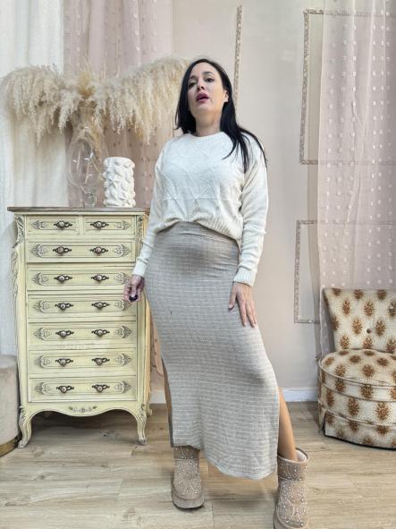 FALDA BEIG DE PUNTO [1]