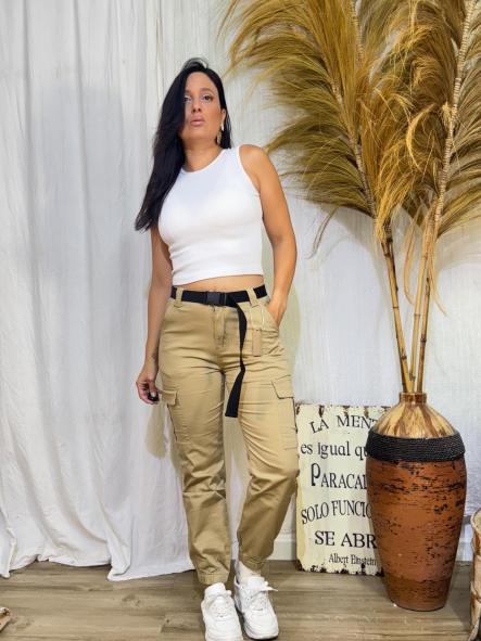 PANTALON CARGO CAFE CON LECHE