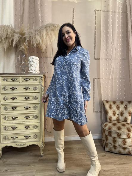 CAMISERO AZUL DE FLORES BLANCAS [2]