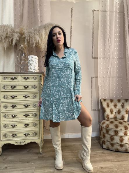 CAMISERO TURQUESA DE FLORES BLANCAS [4]