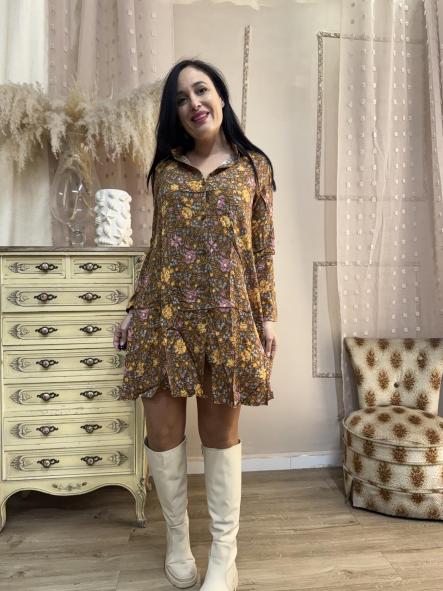 CAMISERO DE FLORES TONOS MARRONES