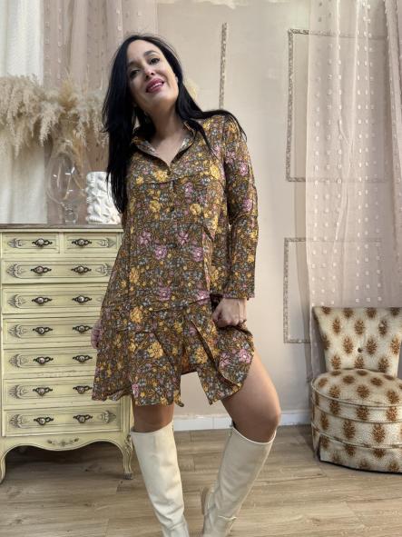 CAMISERO DE FLORES TONOS MARRONES [2]