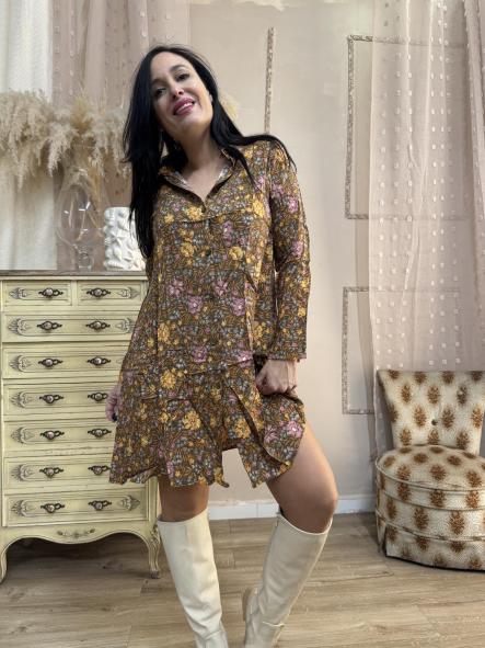 CAMISERO DE FLORES TONOS MARRONES [3]