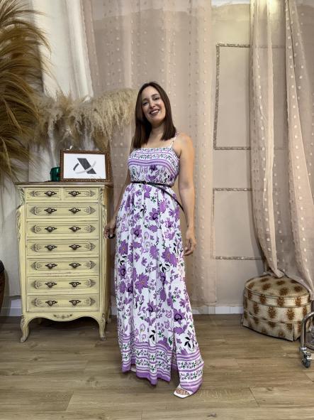VESTIDO LARGO PANAL ABEJA MORADO [0]