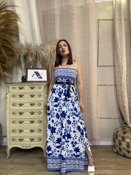 VESTIDO LARGO PANAL ABEJA AZUL [3]