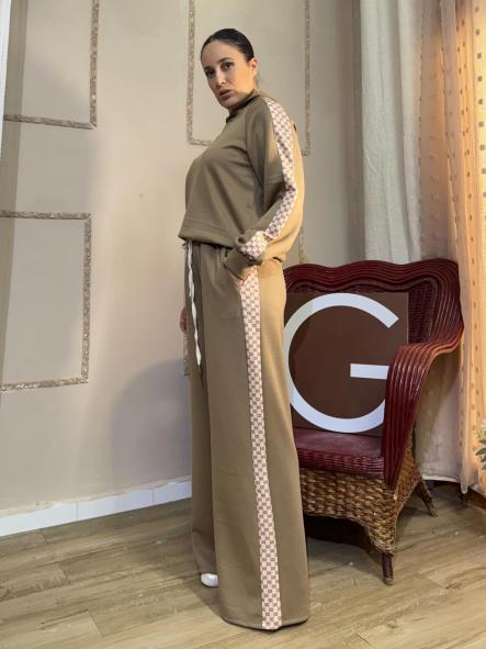 CHANDAL CAMEL CON LATERAL BEIG DE ALGODON [1]