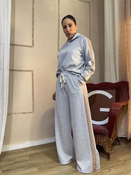 CHANDAL GRIS CON LATERAL BEIG DE ALGODON [0]