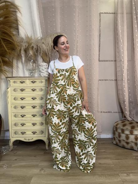 MONO CASUAL  HOJAS VERDE