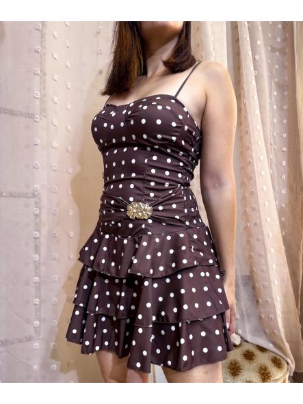 VESTIDO VOLANTES MARRON [1]
