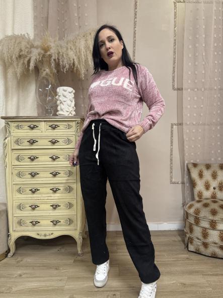 PANTALON PANILLA NEGRO