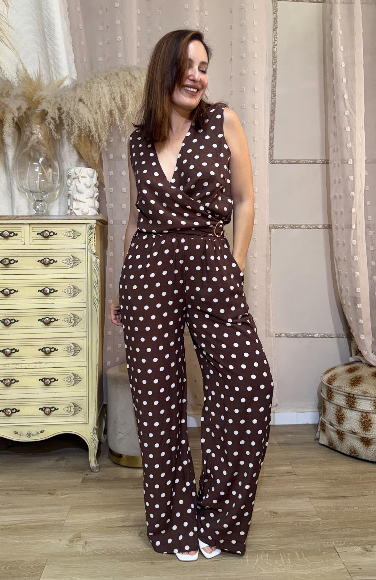 CONJUNTO BOUTIQUE LUNARES MARRON