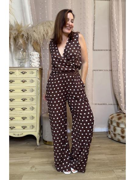 CONJUNTO BOUTIQUE  LUNARES MARRON [0]