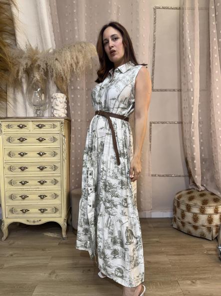 VESTIDO CAMISERO DIBUJOS VERDES [1]