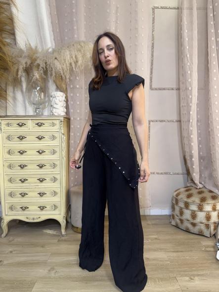 PANTALON LINO PAREO NEGRO  [0]