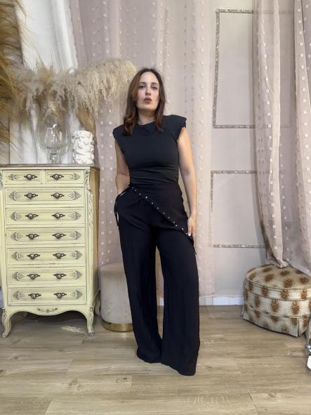PANTALON LINO PAREO NEGRO  [2]