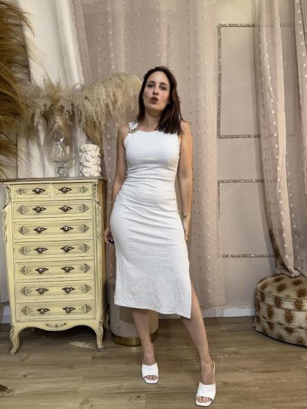 VESTIDO TIRANTES CONCHA GRIS  [0]