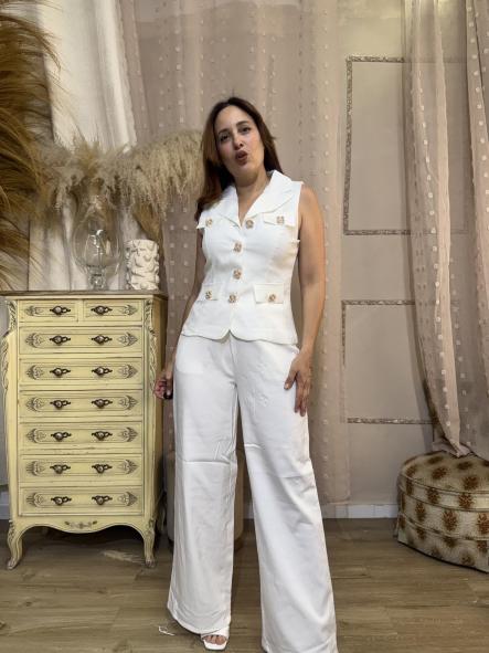 CONJUNTO TRAJE ADEREZOS BLANCO