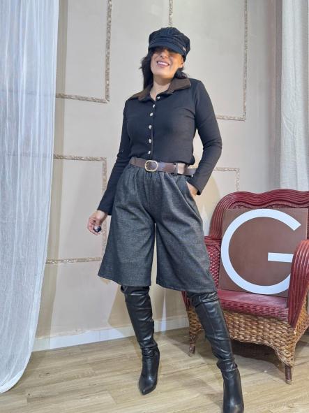 PANTALON CORTO ANCHO NEGRO [0]