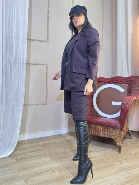 PANTALON CORTO ANCHO COLOR VINO OSCURO [0]