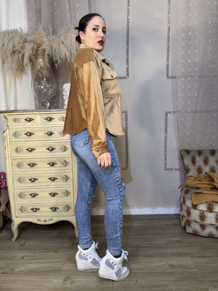 CHAQUETA PANILLA SUAVE MARRON [4]