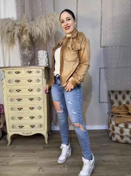 CHAQUETA PANILLA SUAVE MARRON [3]