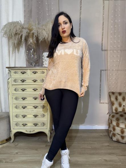 JERSEY  CHINILLA AMOUR CAMEL