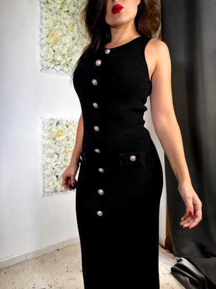 VESTIDO DESMANGADO NEGRO