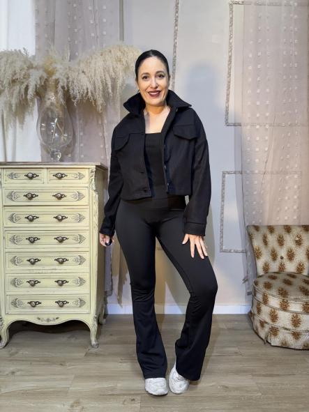 ABRIGO PAÑO NEGRO CORTO [0]