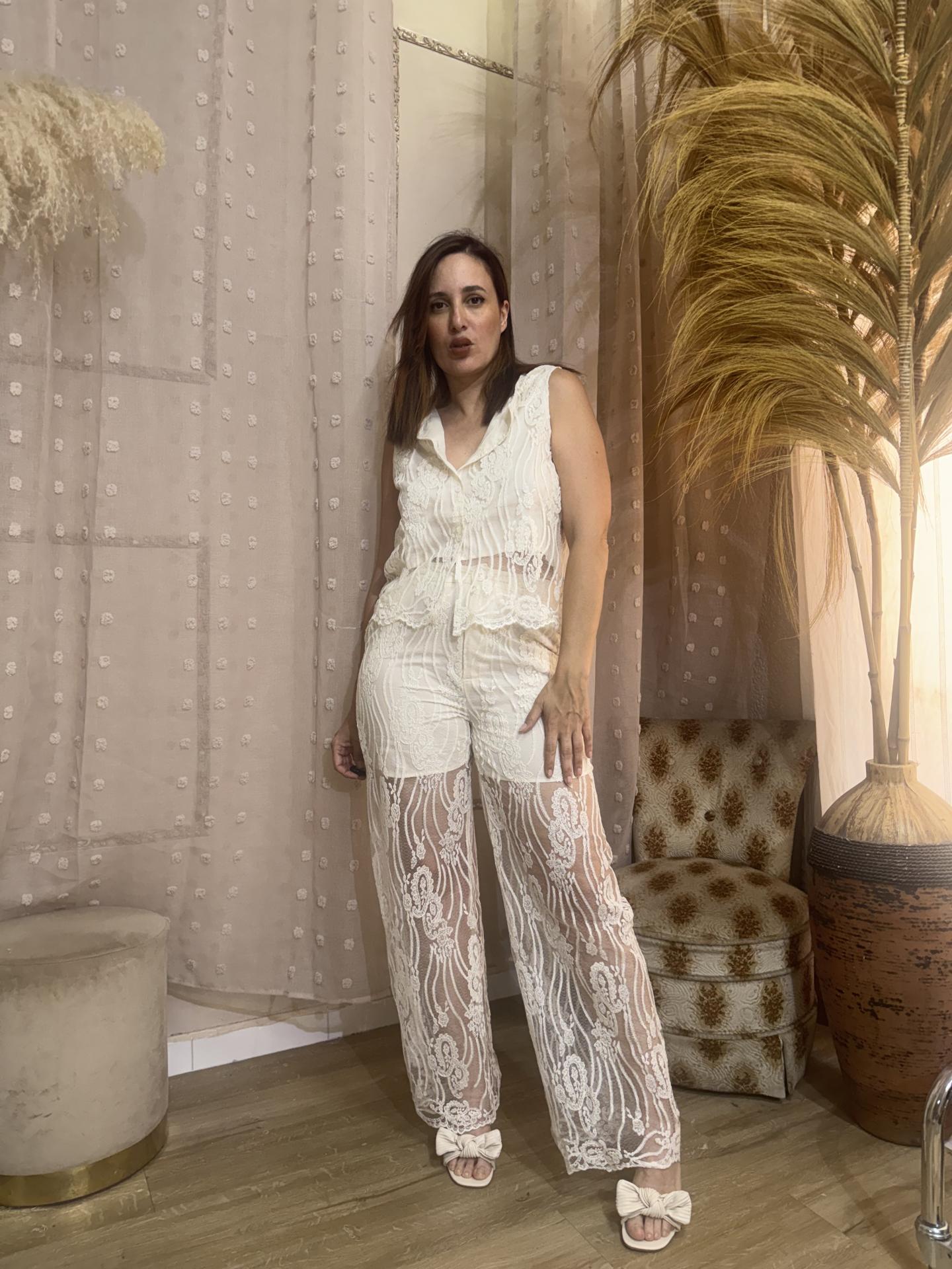 CONJUNTO BLANCO BOHO ENCAJE