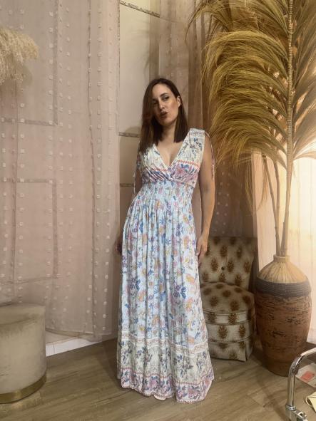 VESTIDO LICRA FRIA CAIDO AZUL [4]